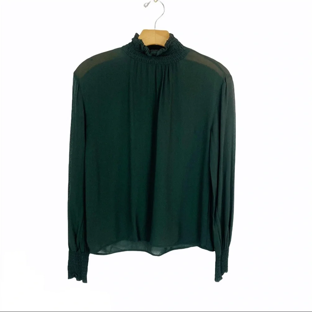 & Other Stories Ruffle Mock Neck Blouse Size 4